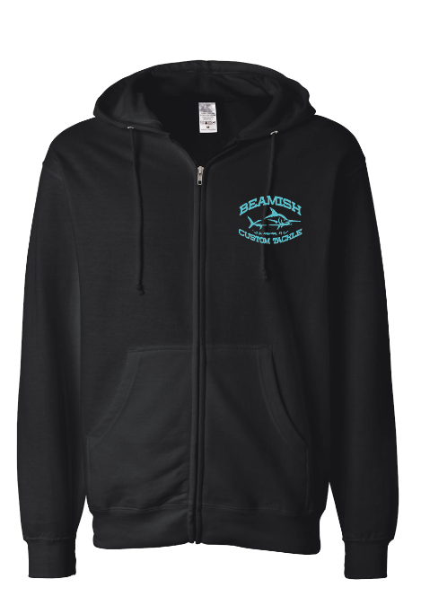 Black and Teal Zip up Sweatshirt/Hoodie – Beamish Custom Tackle