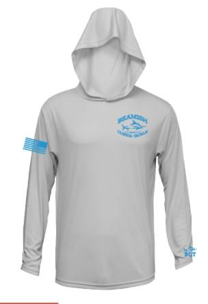 BCT Long Sleeve Hooded Solar/Performance Shirts *AVAILABLE IN 3 COLORS**NEW COLOR-LT. GREY**