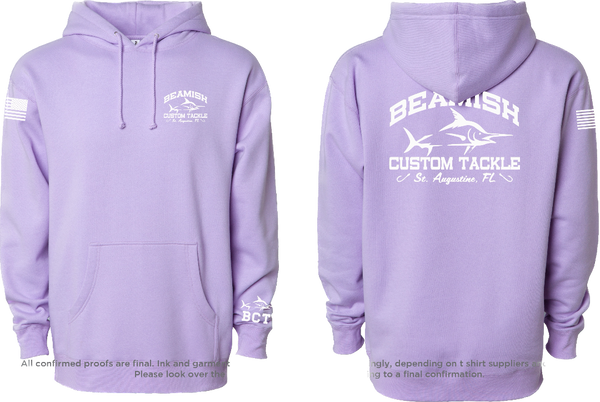 Lavender and White Sweatshirt/Hoodie – Beamish Custom Tackle